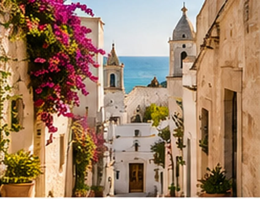 A historic street in a coastal Puglian town