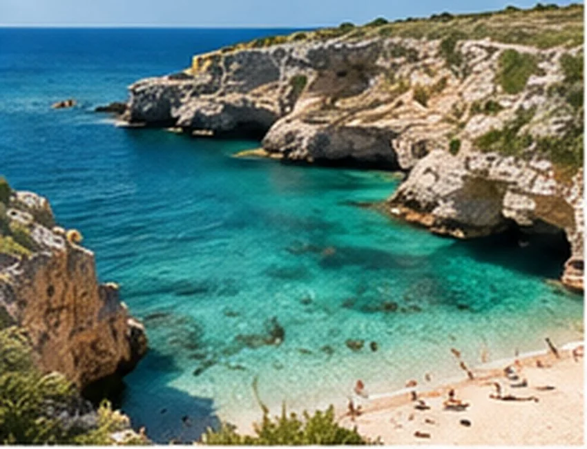 Clear water along the Puglian coastline